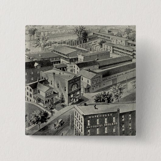 Hotchkiss Bros & Co Vierkante Button 5,1 Cm (Voorkant)