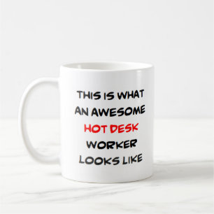 hotdesk-medewerker, geweldige koffie-mok koffiemok