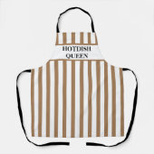 Hotdish Queen Striped Tan All-Over Print Schort (Voorkant)