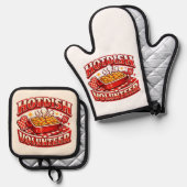 HOTDISH-vrijwilliger Ovenwant & Pannenlap Set (Voorkant / Achterkant)