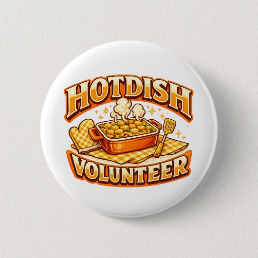 HOTDISH Vrijwilliger Ronde Button 5,7 Cm (Voorkant)