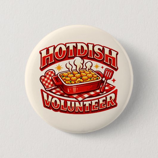 HOTDISH Vrijwilliger Ronde Button 5,7 Cm (Voorkant)