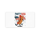 Hotdog 4 juli vuurwerk Onafhankelijkheidsdag Etiket (Voorkant)