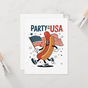 Hotdog 4 juli vuurwerk Onafhankelijkheidsdag Kaart