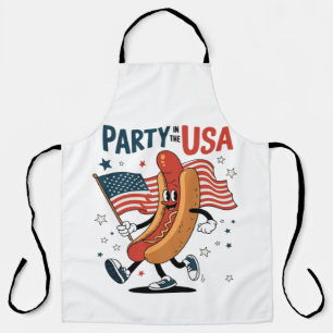 Hotdog 4 juli vuurwerk Onafhankelijkheidsdag Schort