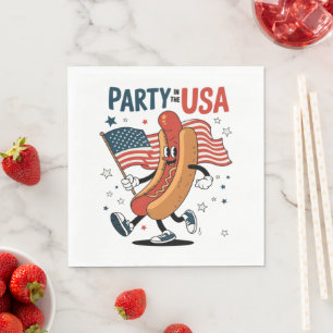 Hotdog 4 juli vuurwerk Onafhankelijkheidsdag Servet