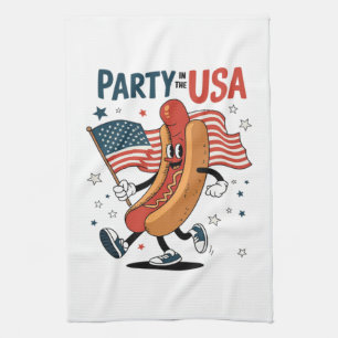 Hotdog 4 juli vuurwerk Onafhankelijkheidsdag Theedoek