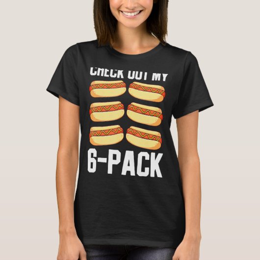 Hotdog 6 Pack Workout Fitness T-shirt (Voorkant)