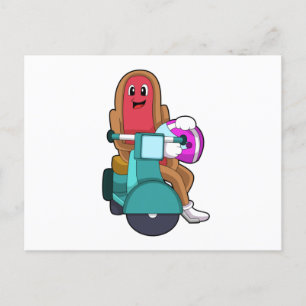 Hotdog als Biker met Scooter.PNG Briefkaart