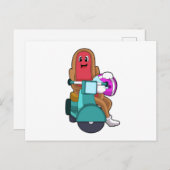 Hotdog als Biker met Scooter.PNG Briefkaart (Voorkant / Achterkant)