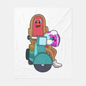 Hotdog als Biker met Scooter.PNG Fleece Deken (Voorkant)