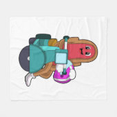 Hotdog als Biker met Scooter.PNG Fleece Deken (Voorkant (Horizontaal))