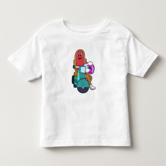 Hotdog als Biker met Scooter.PNG Kinder Shirts (Voorkant)