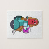Hotdog als Biker met Scooter.PNG Legpuzzel (Horizontaal)