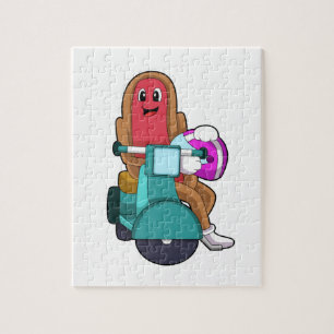 Hotdog als Biker met Scooter.PNG Legpuzzel