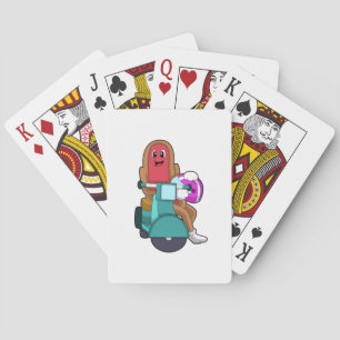 Hotdog als Biker met Scooter.PNG Pokerkaarten