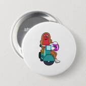 Hotdog als Biker met Scooter.PNG Ronde Button 7,6 Cm (Voorkant /achterkant)