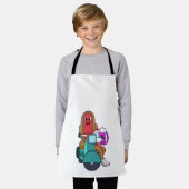 Hotdog als Biker met Scooter.PNG Schort (Gedragen)