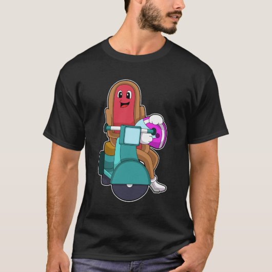 Hotdog als Biker met Scooter.PNG T-shirt (Voorkant)