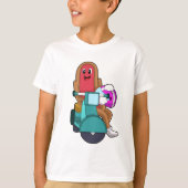 Hotdog als Biker met Scooter.PNG T-shirt (Voorkant)
