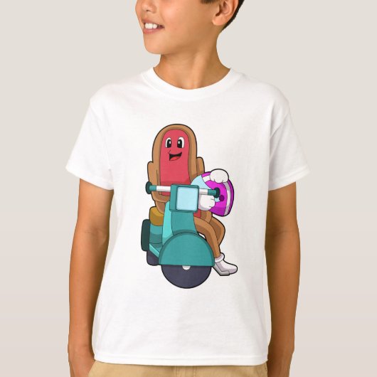 Hotdog als Biker met Scooter.PNG T-shirt (Voorkant)