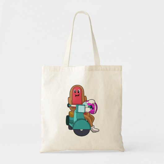 Hotdog als Biker met Scooter.PNG Tote Bag (Voorkant)