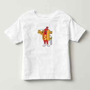 Hotdog als Carpenter met Saw & Hood Kinder Shirts