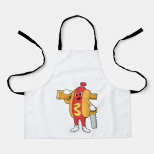 Hotdog als Carpenter met Saw & Hood Schort