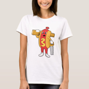 Hotdog als Carpenter met Saw & Hood T-shirt