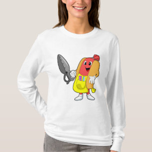 Hotdog als hairdresser met schaar t-shirt