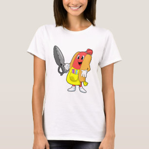 Hotdog als hairdresser met schaar t-shirt