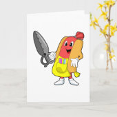 Hotdog als kapper met schaar kaart (Gele Bloem)