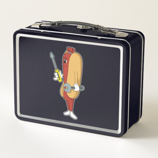 Hotdog als Mechanic met Tool (Achterkant)