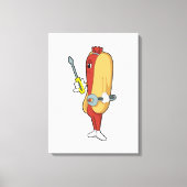 Hotdog als Mechanic met Tool Canvas Afdruk (Voorkant)