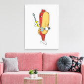 Hotdog als Mechanic met Tool Canvas Afdruk (Insitu (Woonkamer))