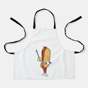 Hotdog als Mechanic met Tool Schort