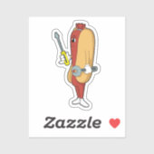 Hotdog als Mechanic met Tool Sticker (Vel)