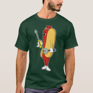 Hotdog als mechanisch met gereedschap t-shirt