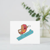 Hotdog als Schansspringer met Ski.PNG Briefkaart (Staand voorkant)