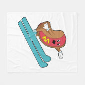 Hotdog als skijumper met Ski.PNG Fleece Deken (Voorkant (Horizontaal))