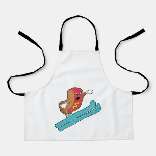 Hotdog als skijumper met Ski.PNG Schort