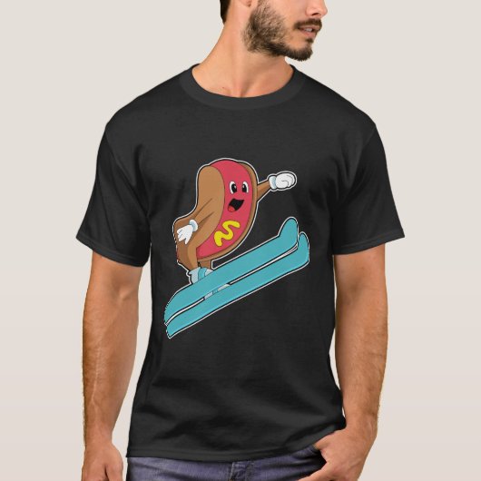 Hotdog als skijumper met Ski.PNG T-shirt (Voorkant)