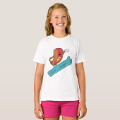 Hotdog als skijumper met Ski.PNG T-shirt (Voorkant volledig)