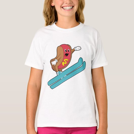 Hotdog als skijumper met Ski.PNG T-shirt (Voorkant)