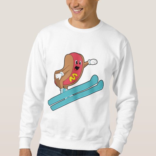 Hotdog als skijumper met Ski.PNG Trui (Voorkant)