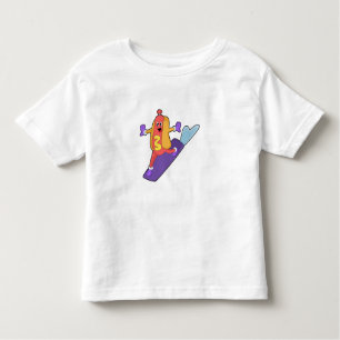 Hotdog als Snowboarder met Sonowboard Kinder Shirts