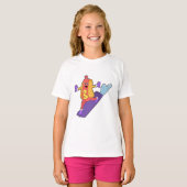 Hotdog als Snowboarder met Sonowboard T-shirt (Voorkant volledig)