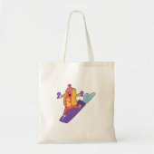 Hotdog als Snowboarder met Sonowboard Tote Bag (Voorkant)