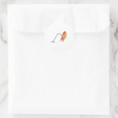 Hotdog at Fishing with Fishing rod Ronde Sticker (Tas)