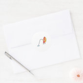 Hotdog at Fishing with Fishing rod Ronde Sticker (Envelop)
